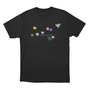 Daughter from Hell Buttons Unisex T Shirt Black