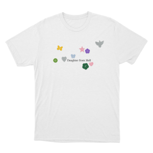 Daughter from Hell Buttons Unisex T Shirt White