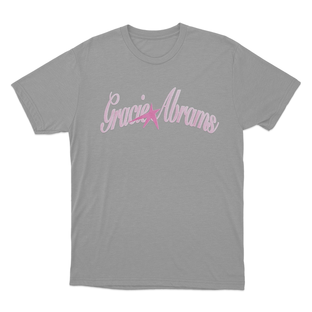 Gracie Abrams Pink Star Unisex T Shirt Grey Gracie Abrams Pink Star Unisex T Shirt Grey