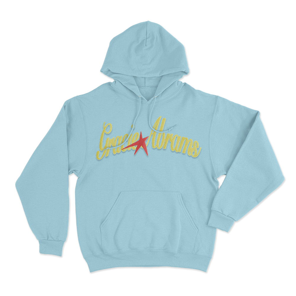 Gracie Abrams Yellow Star Unisex Hoodie Sky Blue Gracie Abrams Yellow Star Unisex Hoodie Sky Blue