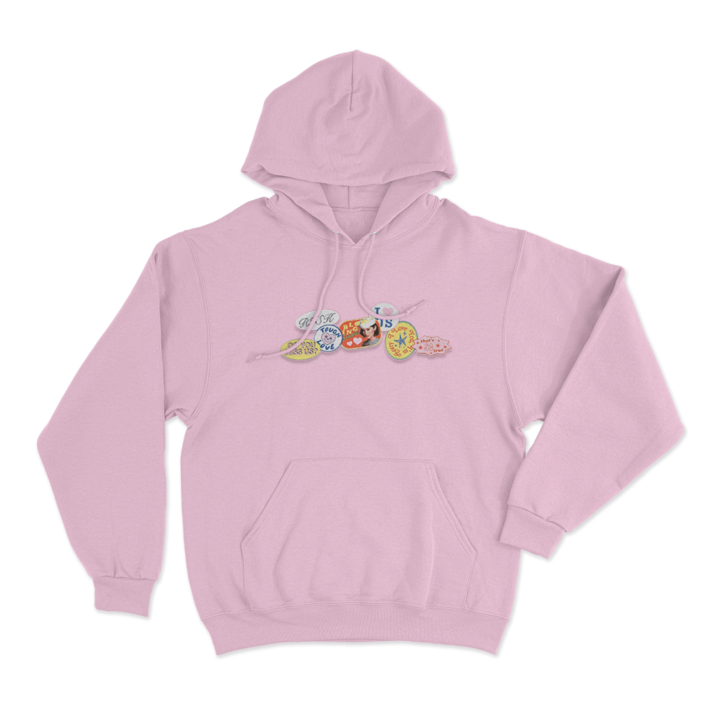 The Secret Of Us Sticker Design Unisex Hoodie Pink The Secret Of Us Sticker Design Unisex Hoodie Pink